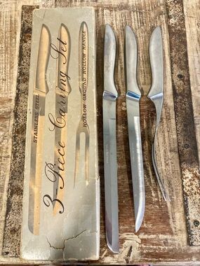 Retro 3-Piece Carving Set - Stainless Steel - Japan